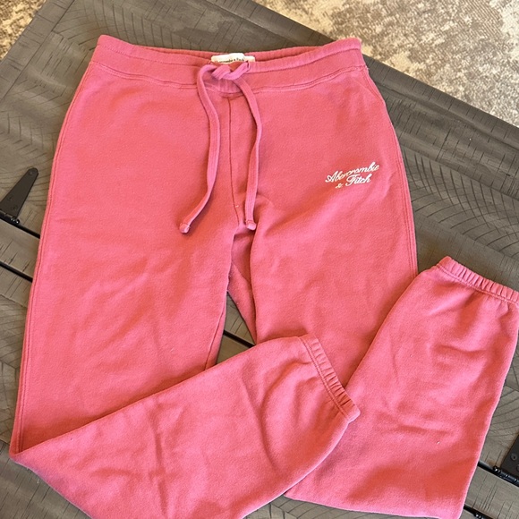 Abercrombie & Fitch Pink Womens Sweatshirt Joggers Matching Set Soft Collection - Picture 8 of 15